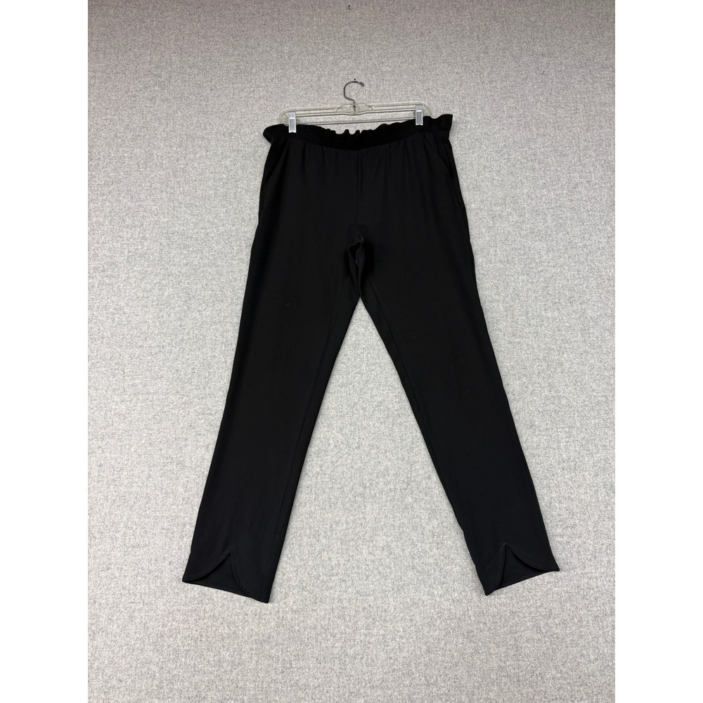 Forever 21 Contemporary Dress Pants Size M Black Tulip Hem Elastic Trousers